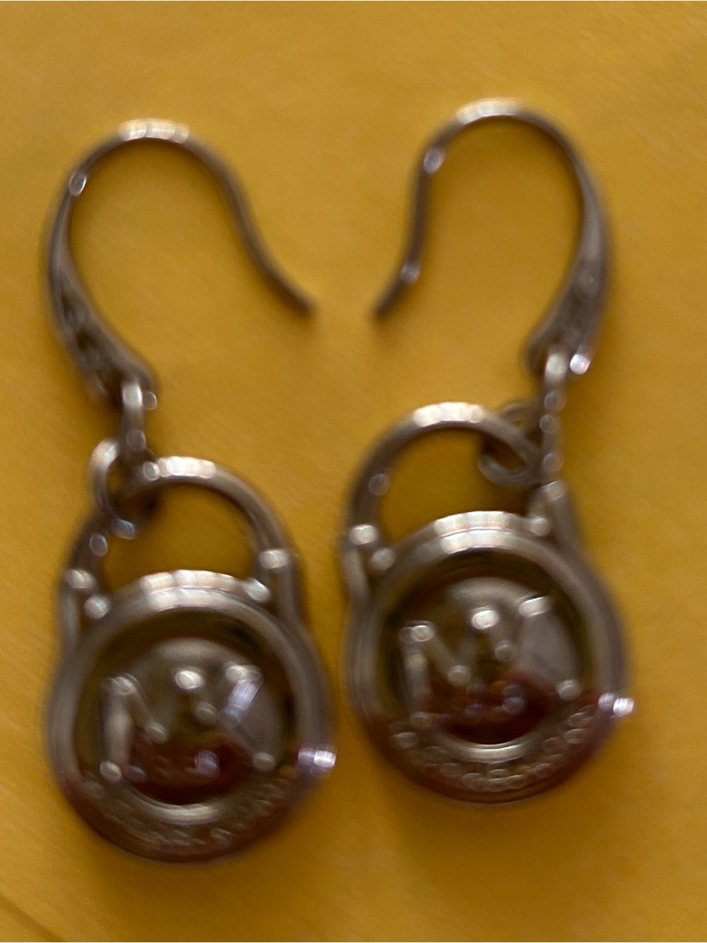 Michael Kors Silver-Tone Padlock Drop Earrings
